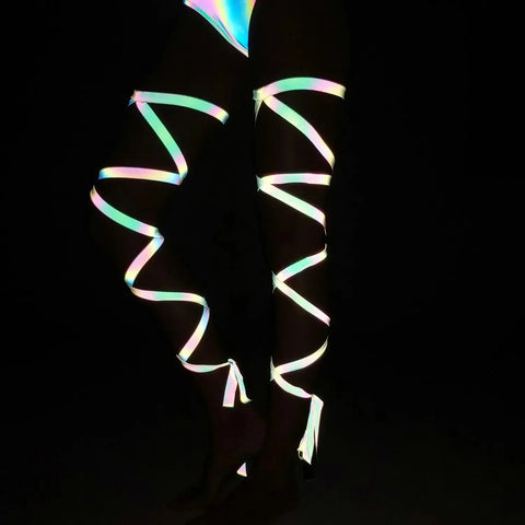 Reflective Leg Wrap Rave Cross Bandage - Browsglamour