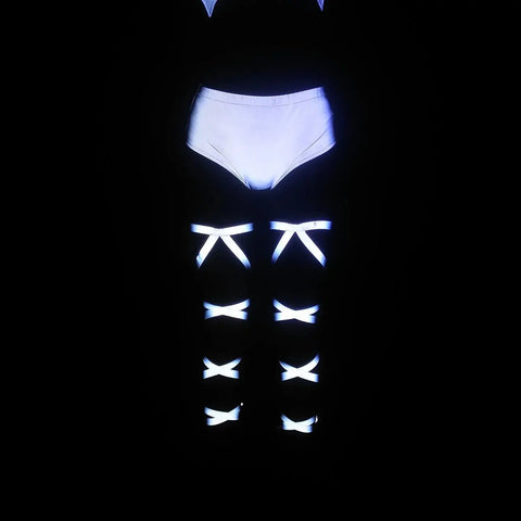 Reflective Leg Wrap Rave Cross Bandage - Browsglamour