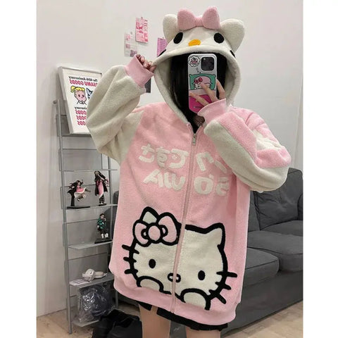 Sanrio Hello Kitty 3d Plush Hoodies - Browsglamour