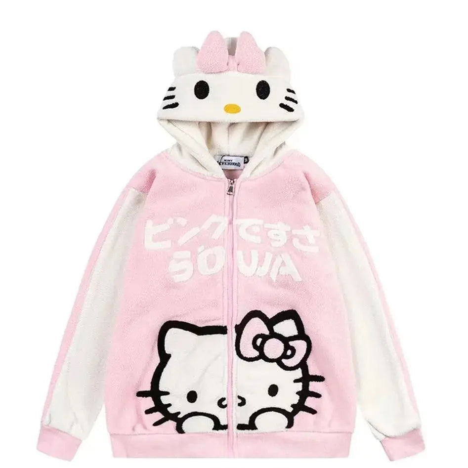 Sanrio Hello Kitty 3d Plush Hoodies - Browsglamour