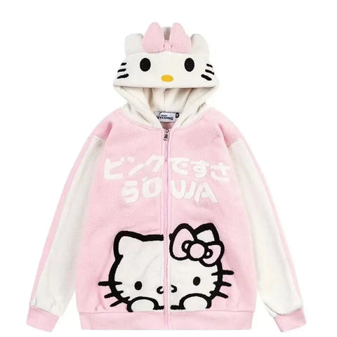 Sanrio Hello Kitty 3d Plush Hoodies - Browsglamour