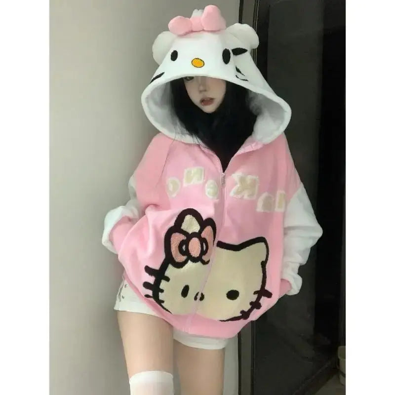 Sanrio Hello Kitty 3d Plush Hoodies - Browsglamour