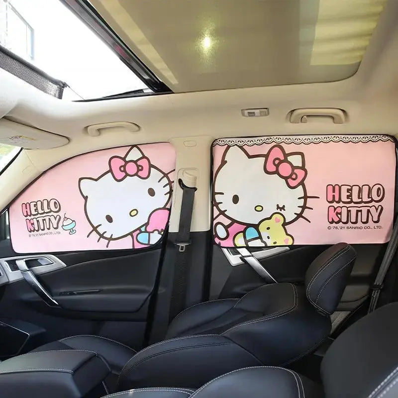 Sanrio Hello Kitty Car Side Sunshade Magnetic Curtain UV Protection Visor Covers - Browsglamour