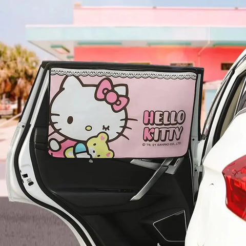 Sanrio Hello Kitty Car Side Sunshade Magnetic Curtain UV Protection Visor Covers - Browsglamour