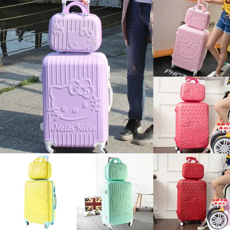 Sanrio Hello Kitty Luggage 20-Inch or 24 Inch Trolley Suitcases - Browsglamour