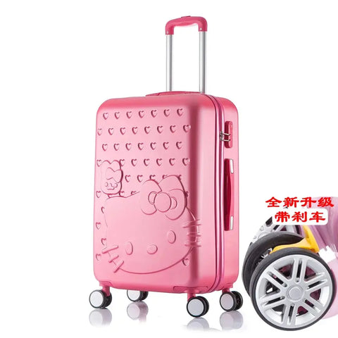 Sanrio Hello Kitty Luggage 20-Inch or 24 Inch Trolley Suitcases - Browsglamour