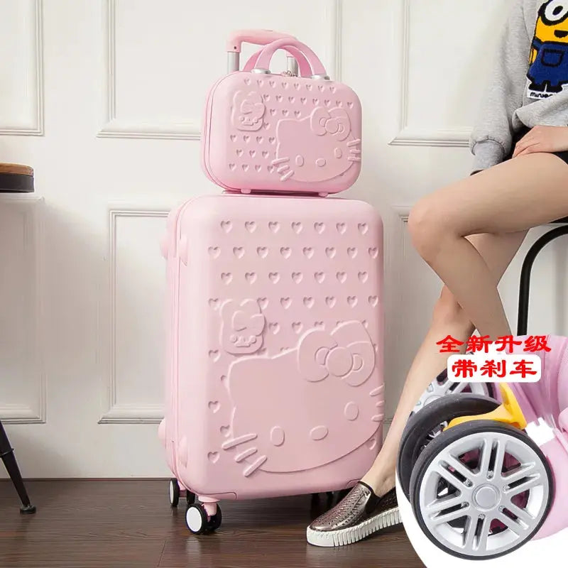 Sanrio Hello Kitty Luggage 20-Inch or 24 Inch Trolley Suitcases - Browsglamour