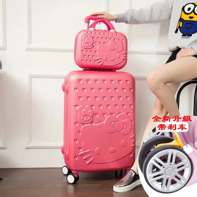 Sanrio Hello Kitty Luggage 20-Inch or 24 Inch Trolley Suitcases - Browsglamour