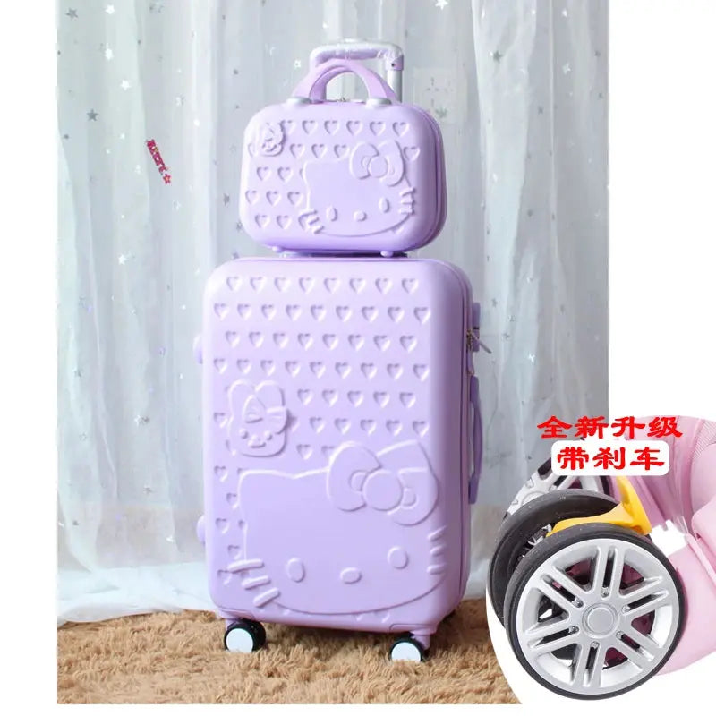 Sanrio Hello Kitty Luggage 20-Inch or 24 Inch Trolley Suitcases - Browsglamour