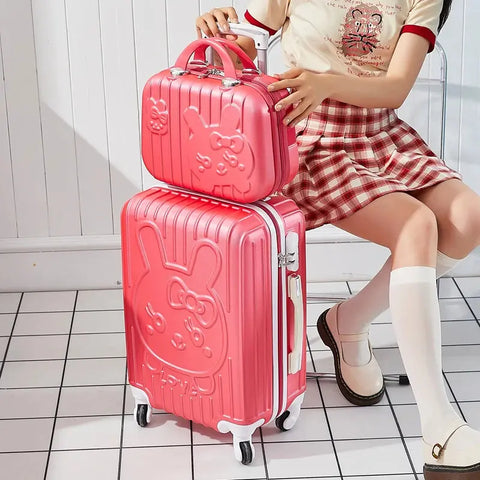 Sanrio Hello Kitty Luggage 20-Inch or 24 Inch Trolley Suitcases - Browsglamour