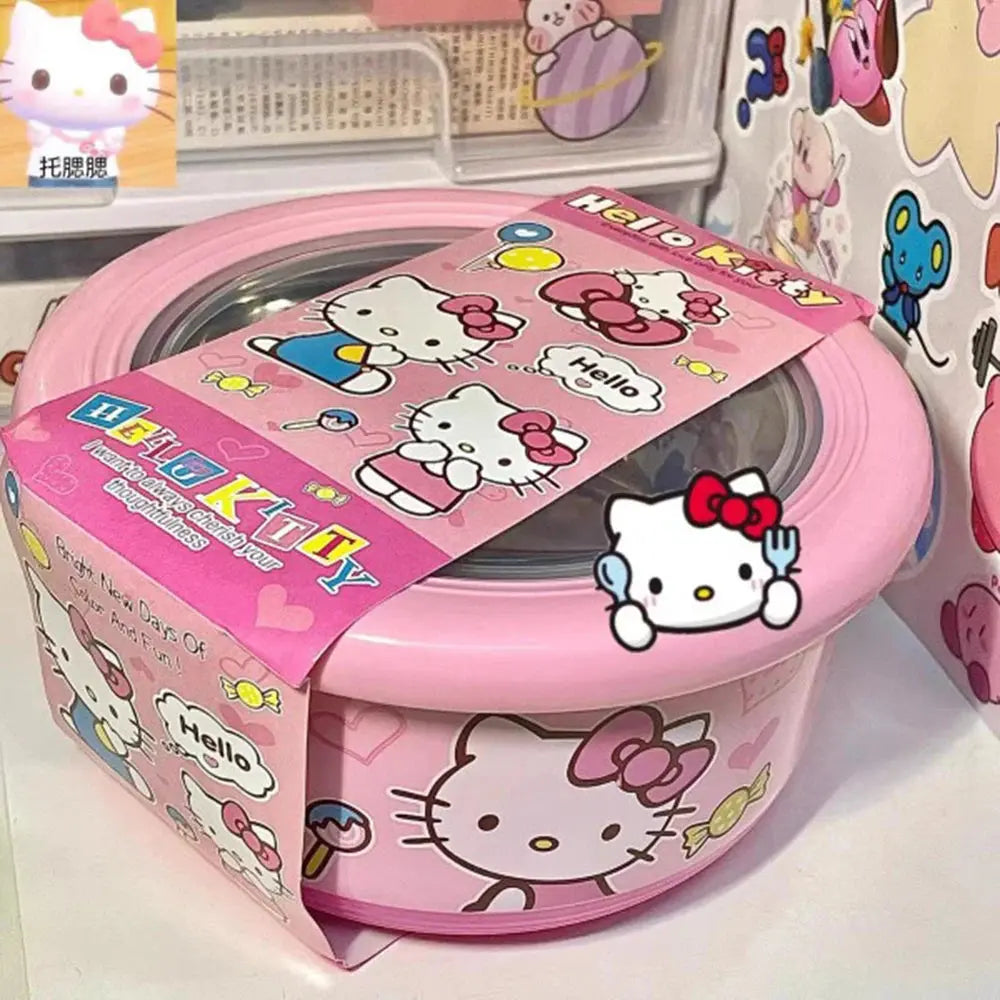 Sanrio Hello Kitty Stainless Steel Bowl With Lid - Browsglamour