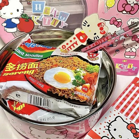 Sanrio Hello Kitty Stainless Steel Bowl With Lid - Browsglamour