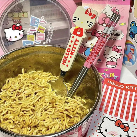 Sanrio Hello Kitty Stainless Steel Bowl With Lid - Browsglamour