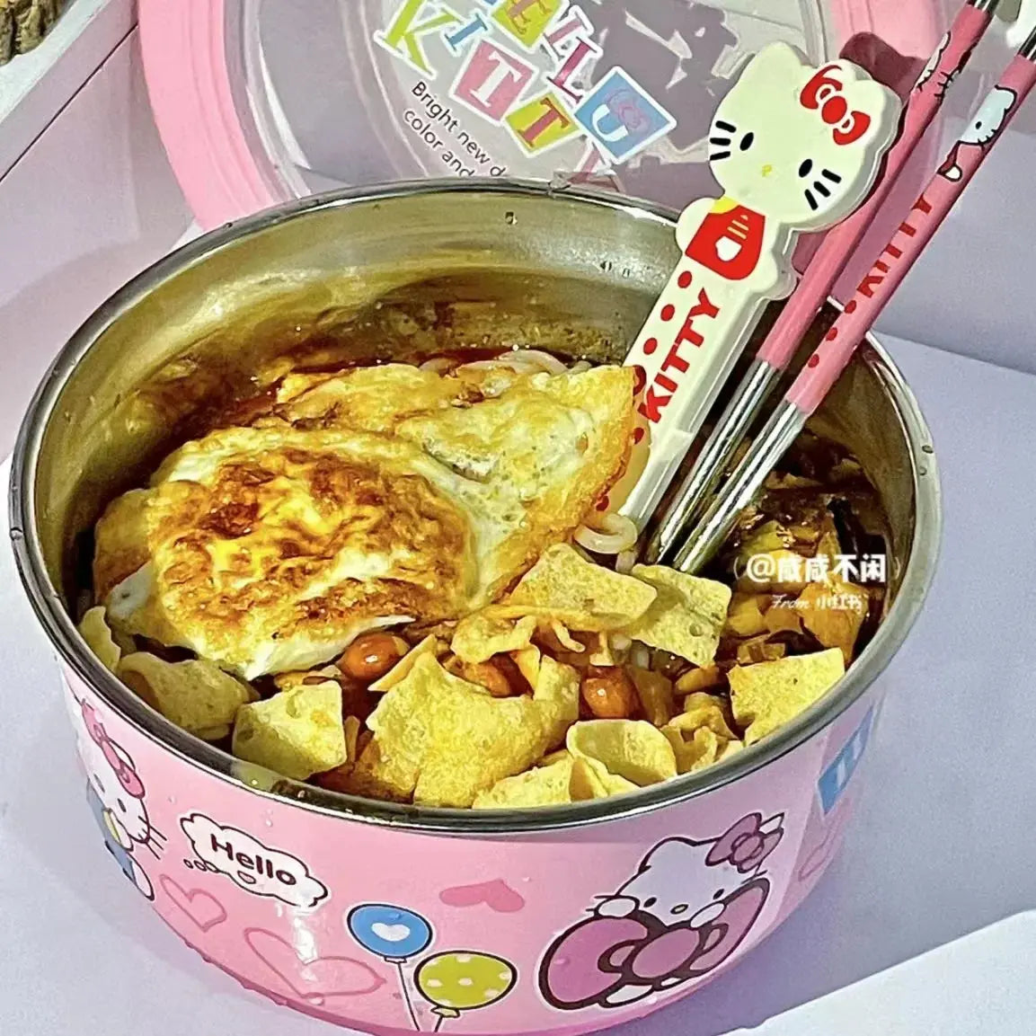 Sanrio Hello Kitty Stainless Steel Bowl With Lid - Browsglamour