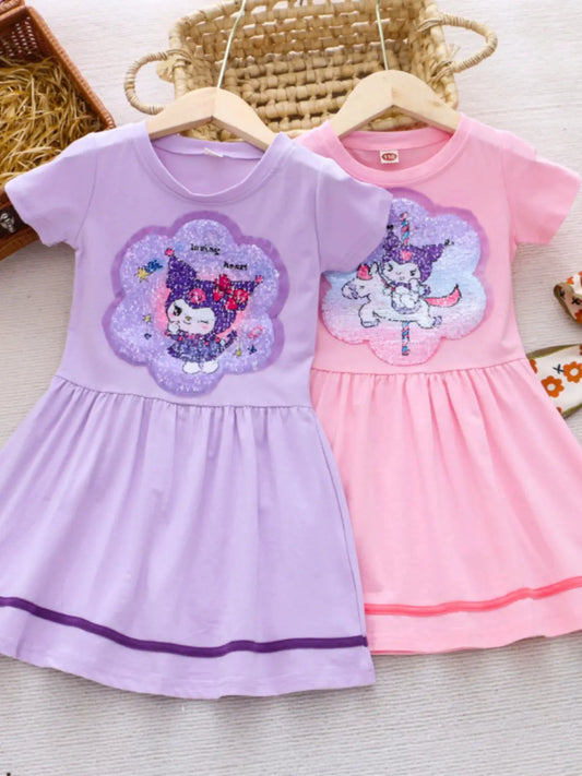 Sanrio and other Characters Short Sleeve Girl Pure Cotton Dress - Browsglamour