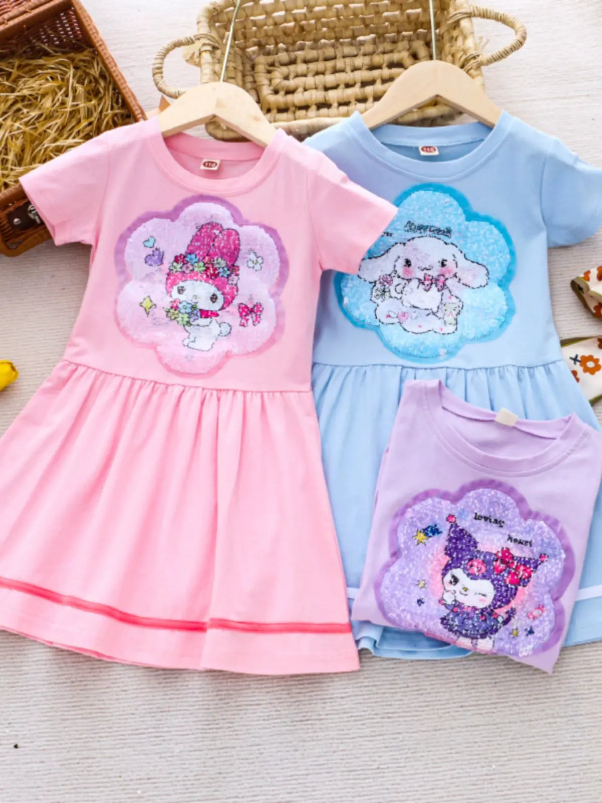 Sanrio and other Characters Short Sleeve Girl Pure Cotton Dress - Browsglamour