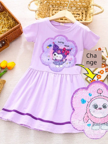 Sanrio and other Characters Short Sleeve Girl Pure Cotton Dress - Browsglamour