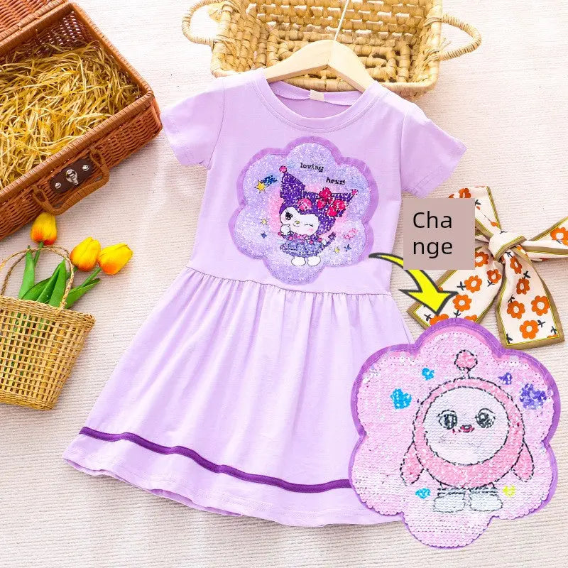 Sanrio and other Characters Short Sleeve Girl Pure Cotton Dress - Browsglamour