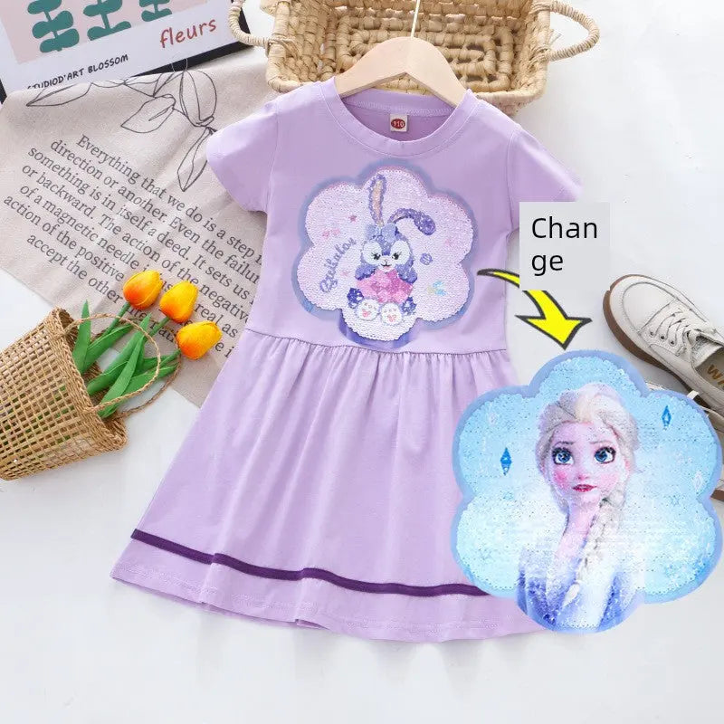 Sanrio and other Characters Short Sleeve Girl Pure Cotton Dress - Browsglamour