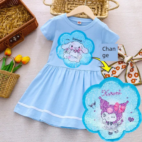 Sanrio and other Characters Short Sleeve Girl Pure Cotton Dress - Browsglamour