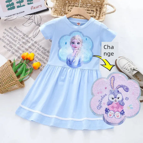 Sanrio and other Characters Short Sleeve Girl Pure Cotton Dress - Browsglamour