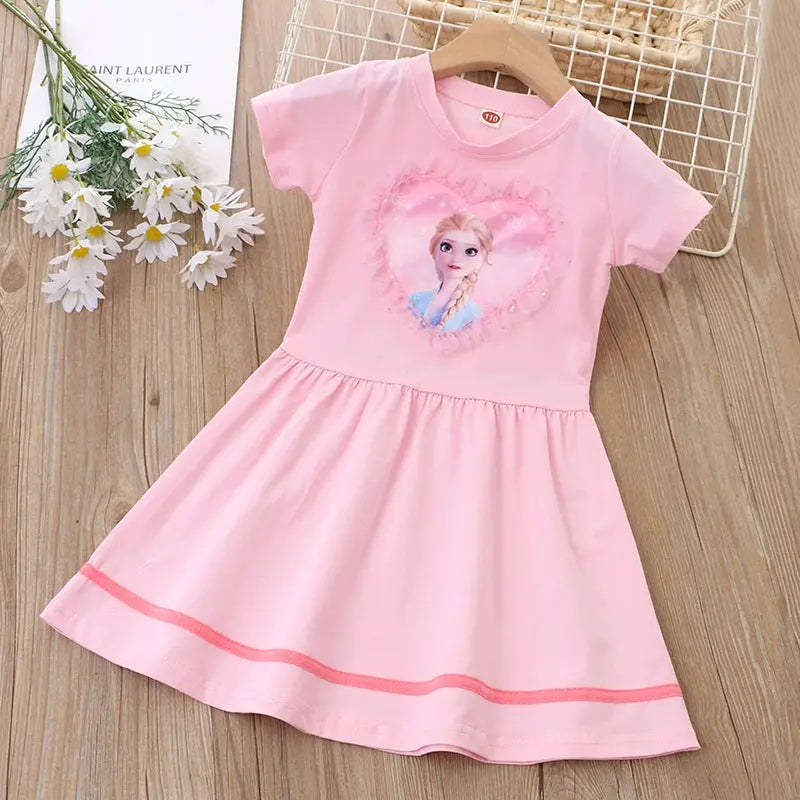 Sanrio and other Characters Short Sleeve Girl Pure Cotton Dress - Browsglamour