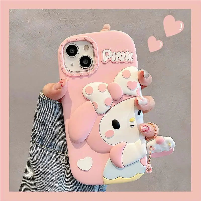 Sanrios Hellokittys Cinnamoroll Cellphone Model Flip Mirror Phone Case for Iphone 15 14 13 12 11 Pro Max Shockproof Back Cover - Browsglamour