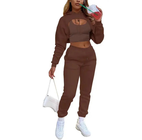 Hooded Sweatshirt/Sweatpants Set - Browsglamour