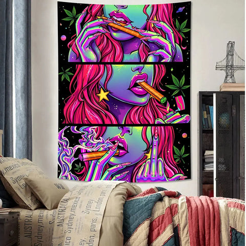 Trippy Tapestry Wall Hanging Hippie Tapestrie - Browsglamour