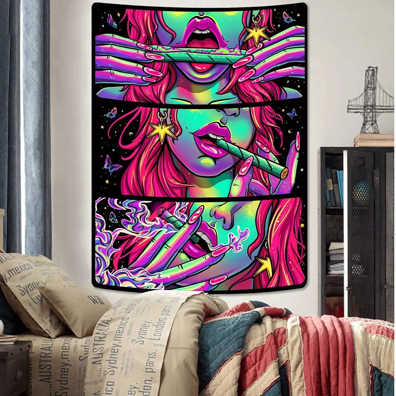 Trippy Tapestry Wall Hanging Hippie Tapestrie - Browsglamour