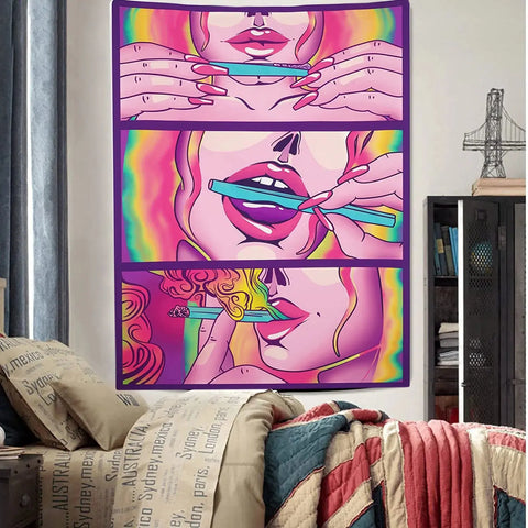 Trippy Tapestry Wall Hanging Hippie Tapestrie - Browsglamour