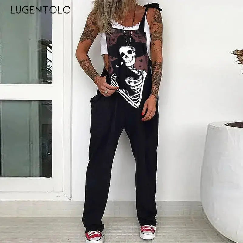 Women Skull Print, Misfits, and More Overall Jumpsuit Suspenders - Browsglamour