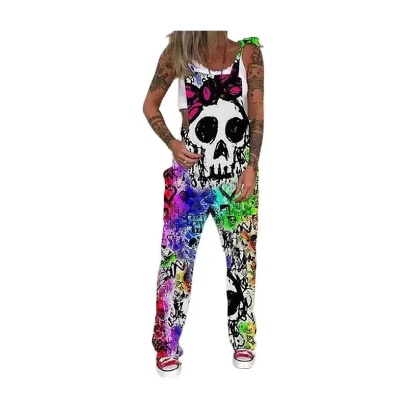 Women Skull Print, Misfits, and More Overall Jumpsuit Suspenders - Browsglamour