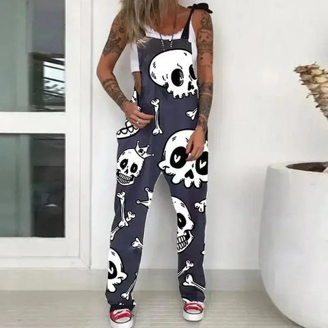 Women Skull Print, Misfits, and More Overall Jumpsuit Suspenders - Browsglamour