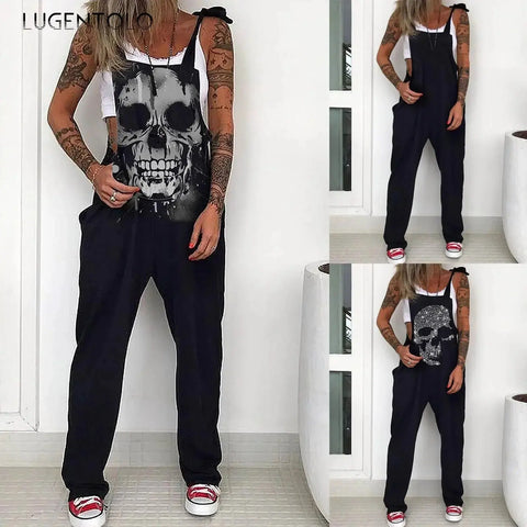 Women Skull Print, Misfits, and More Overall Jumpsuit Suspenders - Browsglamour