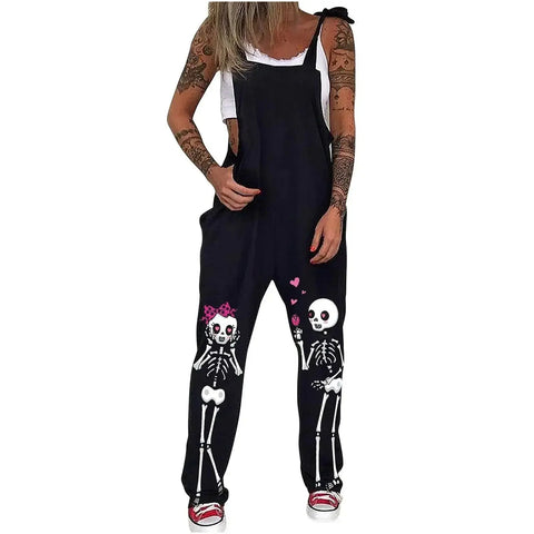 Women Skull Print, Misfits, and More Overall Jumpsuit Suspenders - Browsglamour