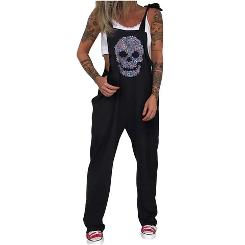 Women Skull Print, Misfits, and More Overall Jumpsuit Suspenders - Browsglamour