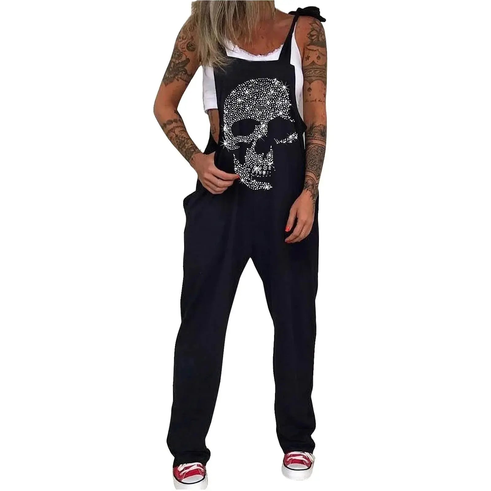 Women Skull Print, Misfits, and More Overall Jumpsuit Suspenders - Browsglamour