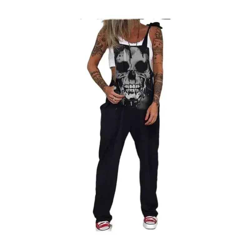 Women Skull Print, Misfits, and More Overall Jumpsuit Suspenders - Browsglamour