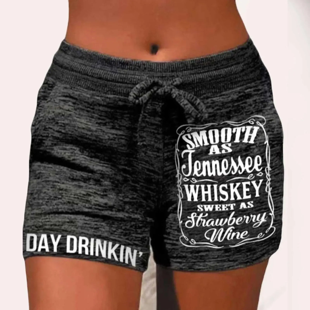 Womens Casual Drawstring Waist Tennessee Whiskey Shorts - Browsglamour