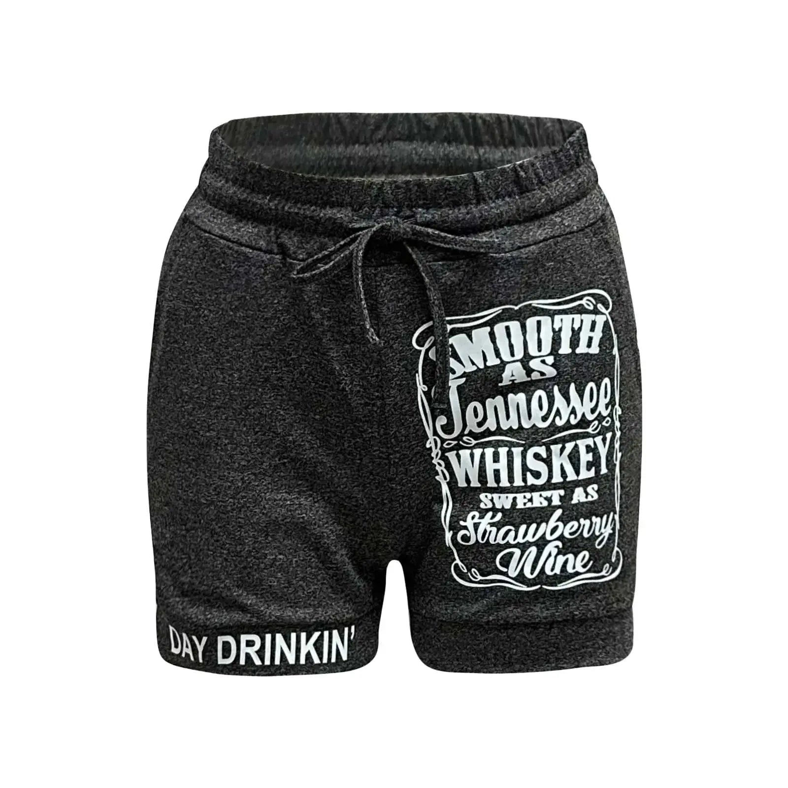 Womens Casual Drawstring Waist Tennessee Whiskey Shorts - Browsglamour