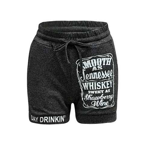 Womens Casual Drawstring Waist Tennessee Whiskey Shorts - Browsglamour