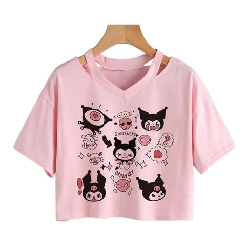 Womens' Kuromi Crop Top T-Shirt Browsglamour