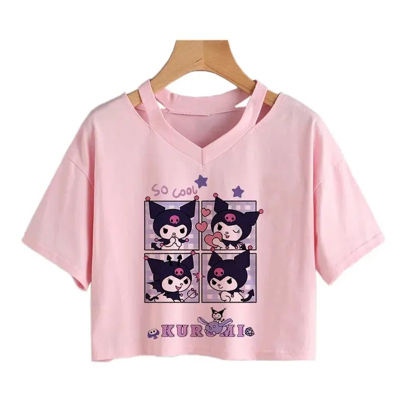 Womens' Kuromi Crop Top T-Shirt Browsglamour