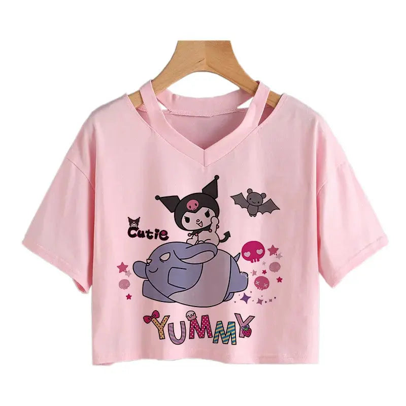 Womens' Kuromi Crop Top T-Shirt Browsglamour