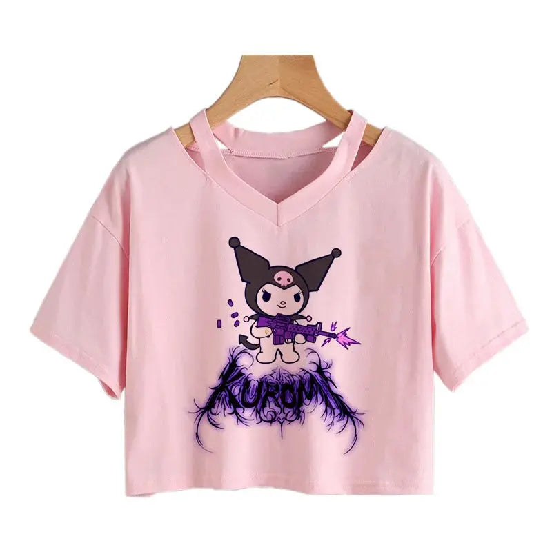 Womens' Kuromi Crop Top T-Shirt Browsglamour