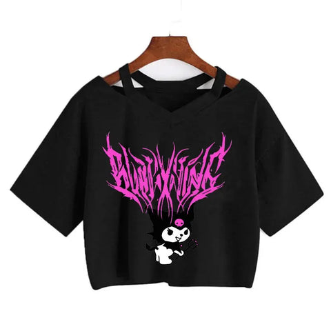 Womens' Kuromi Crop Top T-Shirt - Browsglamour