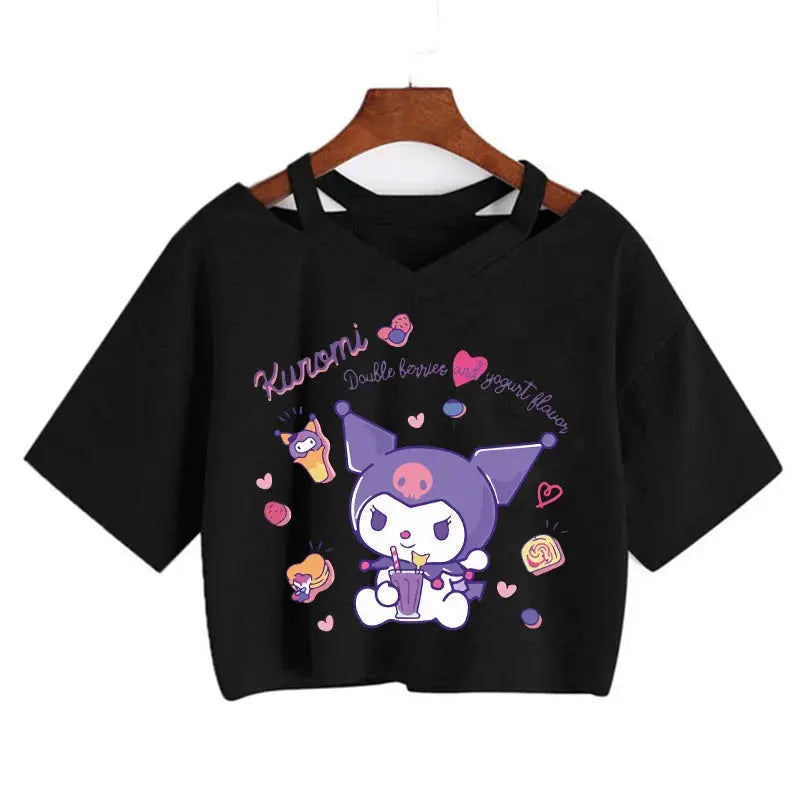 Womens' Kuromi Crop Top T-Shirt Browsglamour