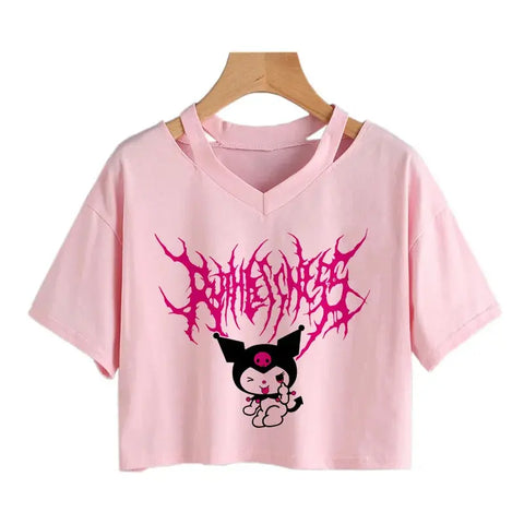 Womens' Kuromi Crop Top T-Shirt Browsglamour