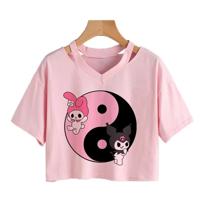 Womens' Kuromi Crop Top T-Shirt - Browsglamour